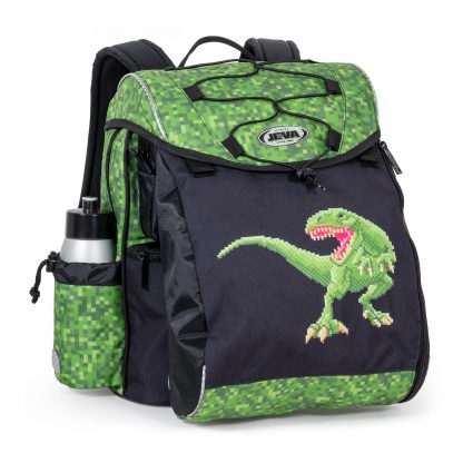 grøn dino skoletaske